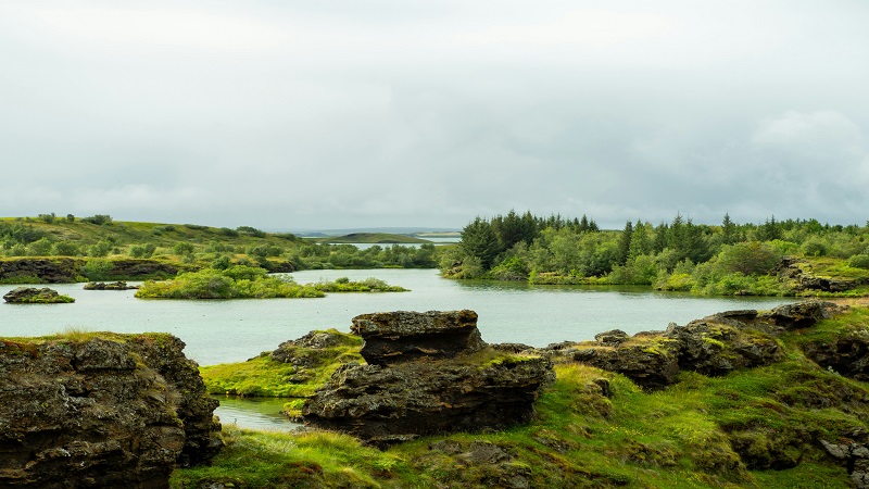 Norra Island - Myvatn - Dimmuborgir - Gudarnas vattenfall